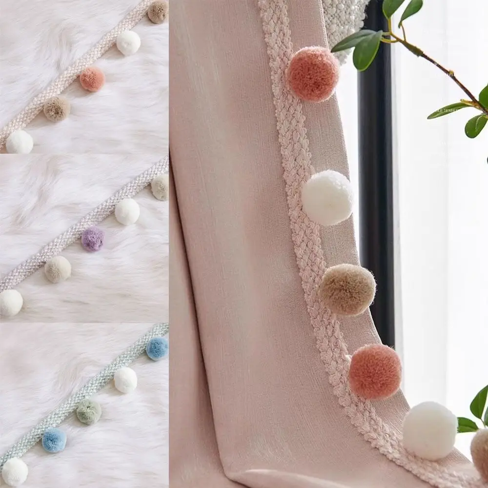 25M 3cm Ball Pom Pom Curtain Trim Pillow Decoration Tablecloth Edge Pompom Tassel 5cm Width DIY Craft Craft Ribbon