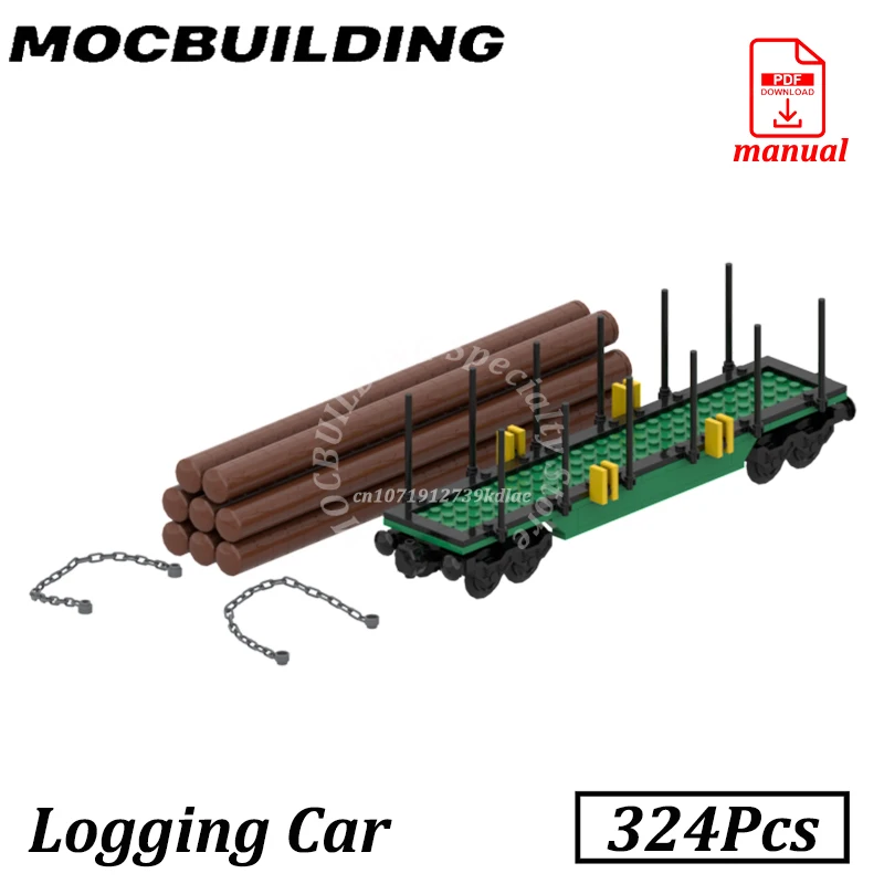 logging-car-blocks-model-wood-transport-car-railway-accessories-moc-building-heavy-duty-freight-train-bricks-construction-toys