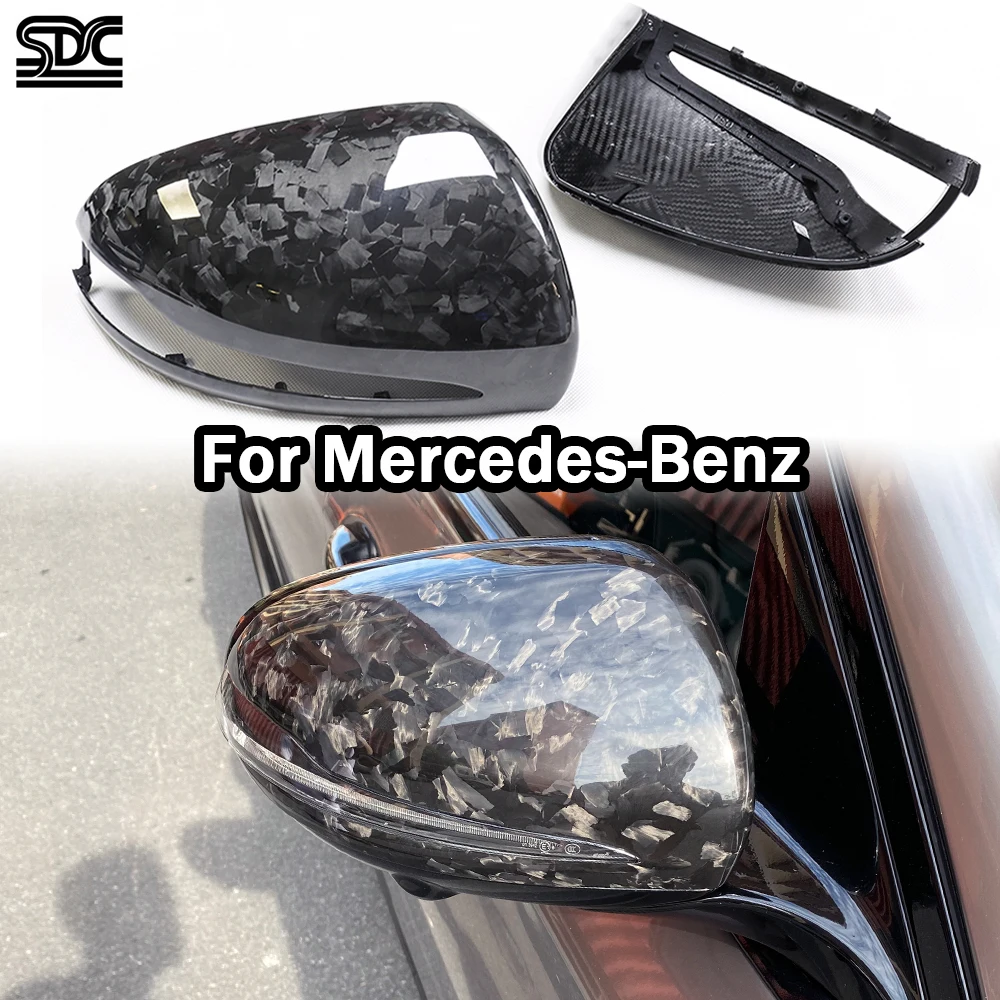 

RHD LHD Real Forged Carbon Fiber Mirror Cover For Mercedes Benz W205 W213 W222 C205 W238 W190 Dry Carbon Side Rearview Mirrorcap