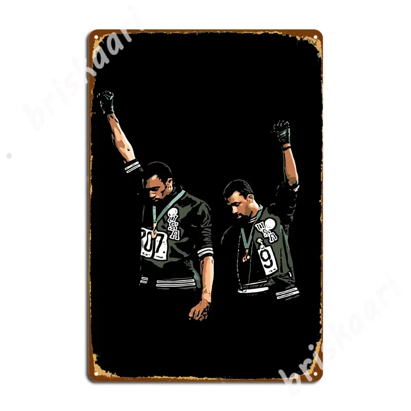 1968 Black Power Salute Illustration Metal Signs Wall Cave Club Bar Vintage Wall Decor Tin sign Posters