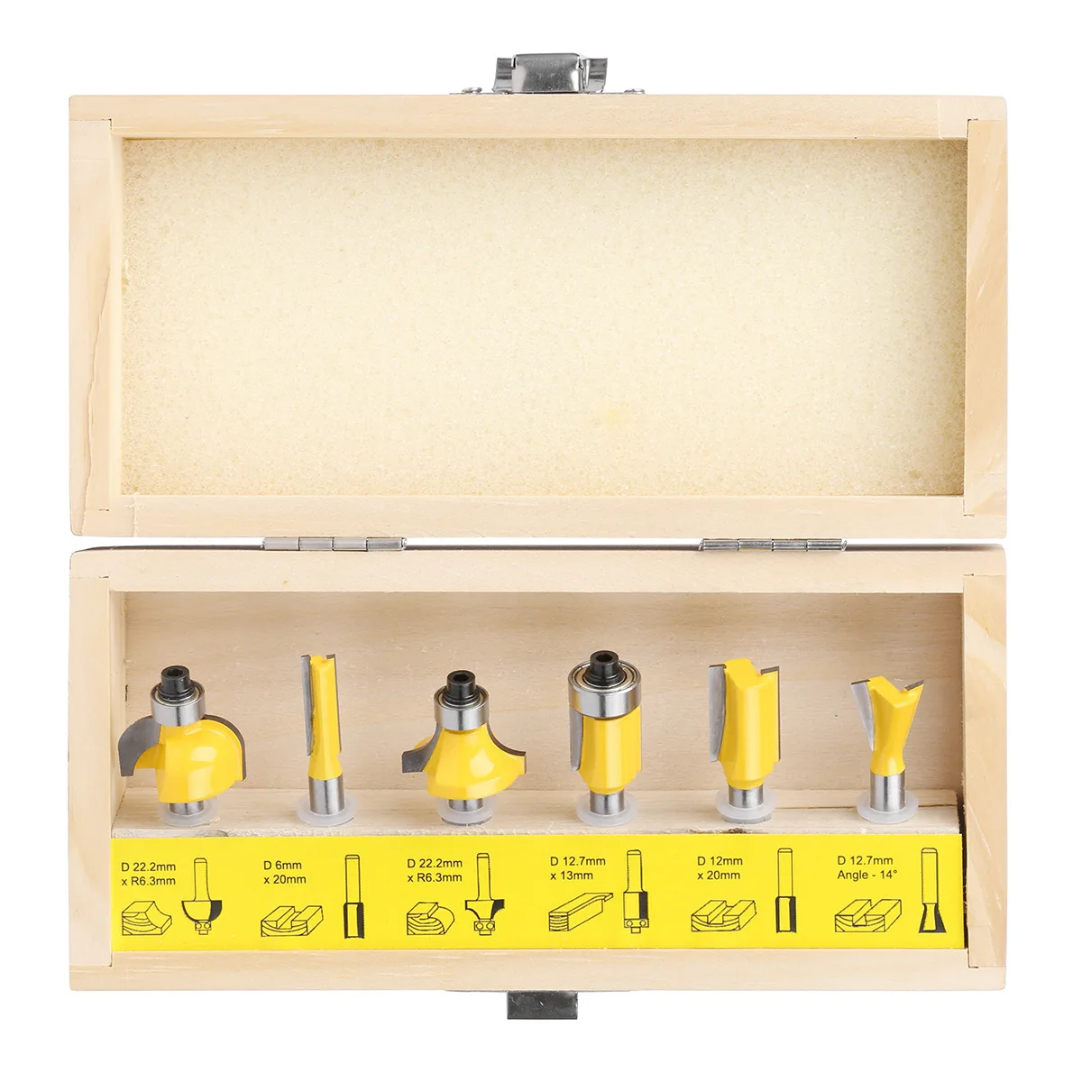 6-piece Woodworking Milling Cutter Set Trimming Machine Tool Head Electric Wood Milling Carving Machine Milling Cutter Trimming