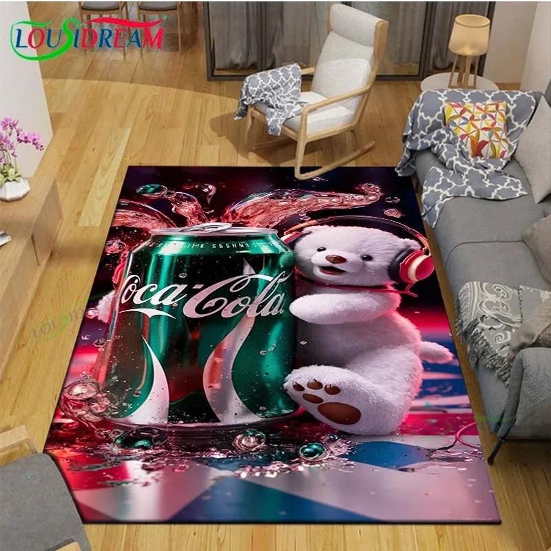 

3D Fashion C-Coca-Cola Logo Carpet for Living Room Home Sofa Decoration,Children Game Decor Floor Mat Yoga Mat Large Carpet