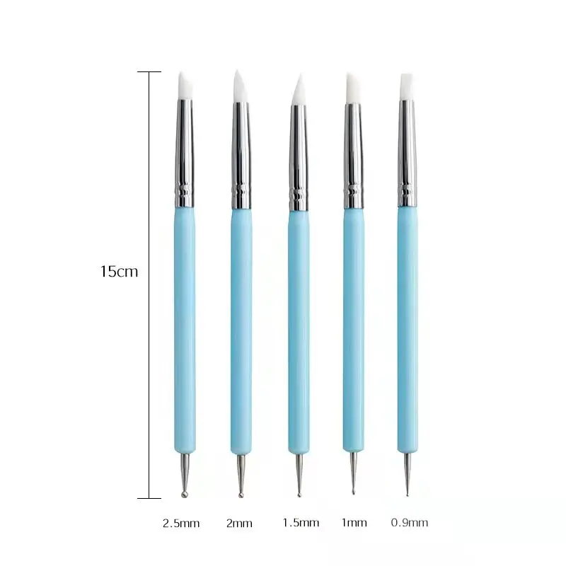 Keramik-Edelstahl-Eindrückstift, Rundkopf-Stift für Papier und Keramik, DIY-Tonwerkzeug-Set, 5-teilig – Detail 6