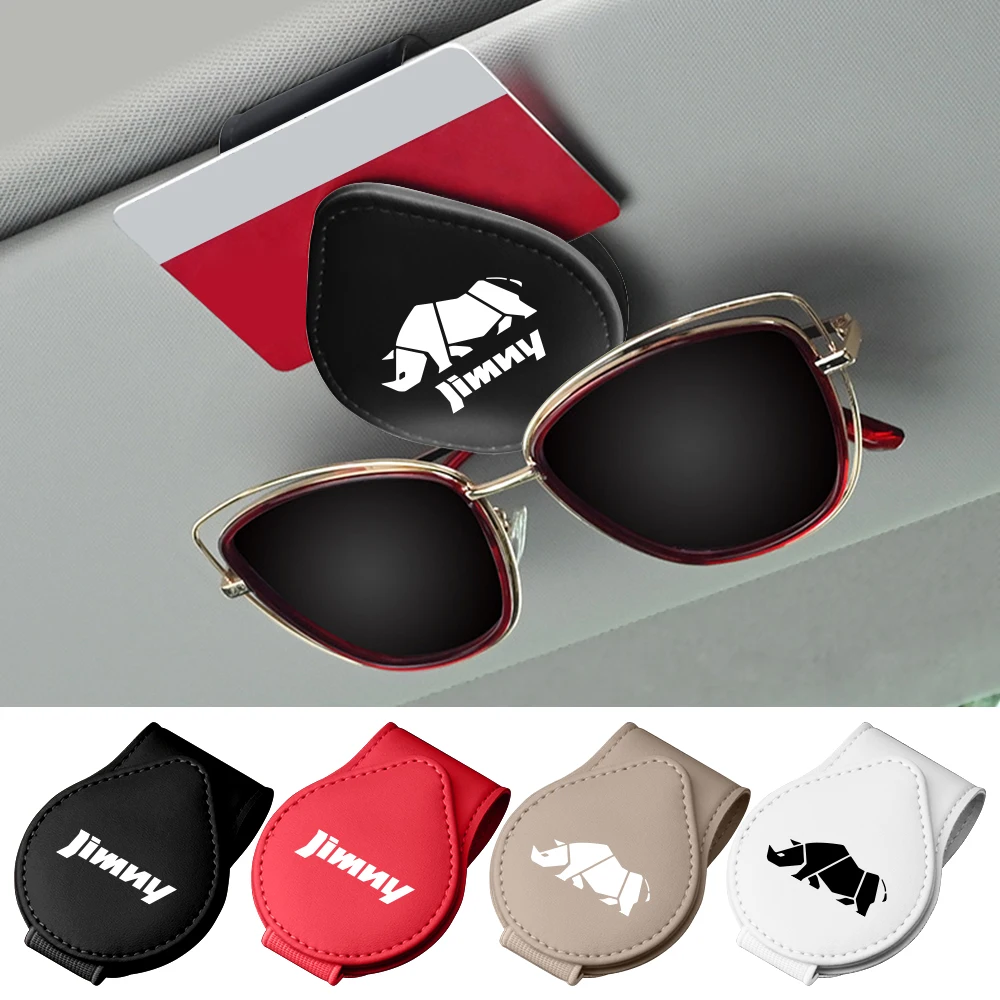 For Suzuki Jimny jb64 jb74 jb43 jb53 PU Leather Car Visor Sunglass Clip Card Clip Auto Interior Storage Accessories Car-styling