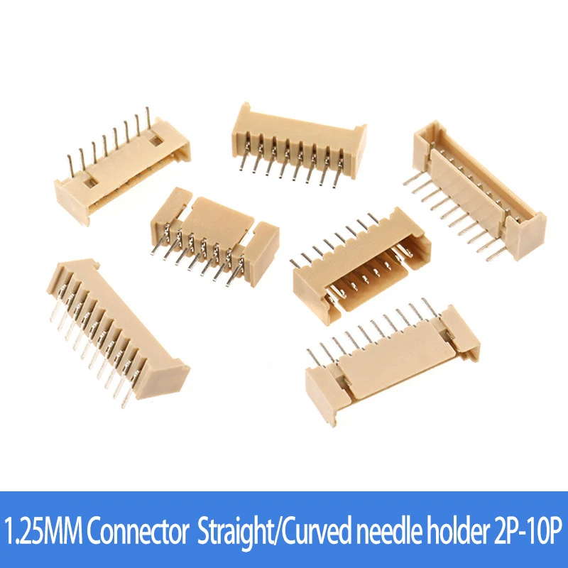 1.25MM female connector direct plug-in 1.25MM Straight/Curved needle seat 2P/3P/4P/5P/6P/7P/8P/9P/10P terminal block