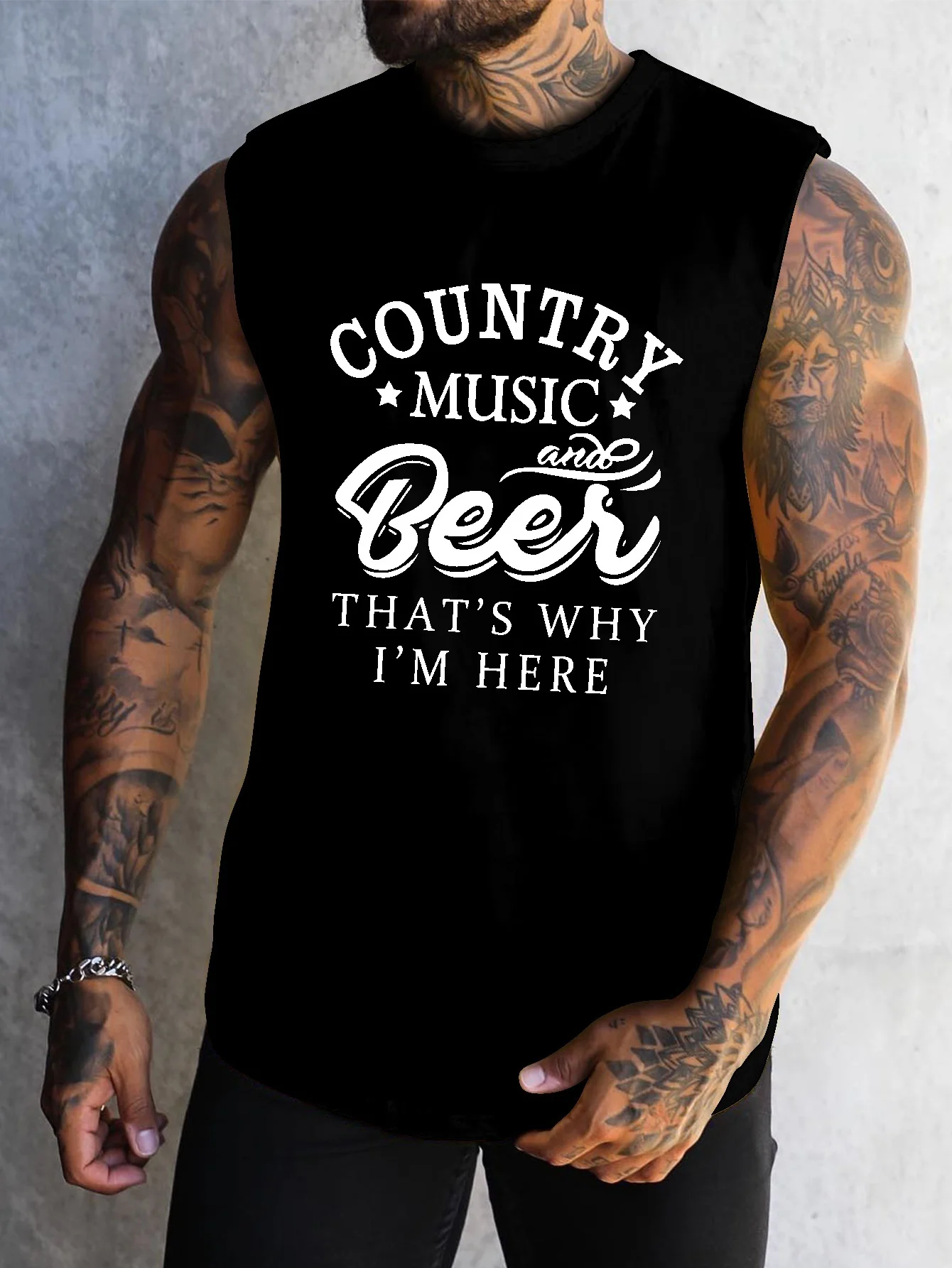 

Printed men's quick-drying moisture-wicking breathable back shirt for sports, gym, bodybuilding, sleeveless shirt