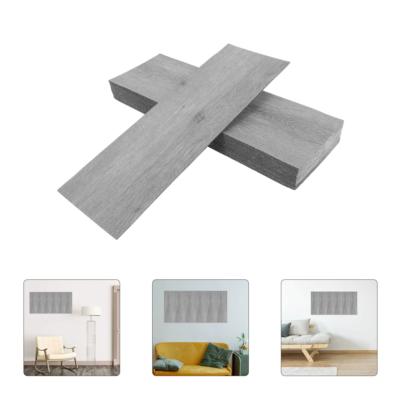 

32 Pcs Imitation Wood Grain Wallpaper Stickers Peel and Floor Tile Pvc Flooring
