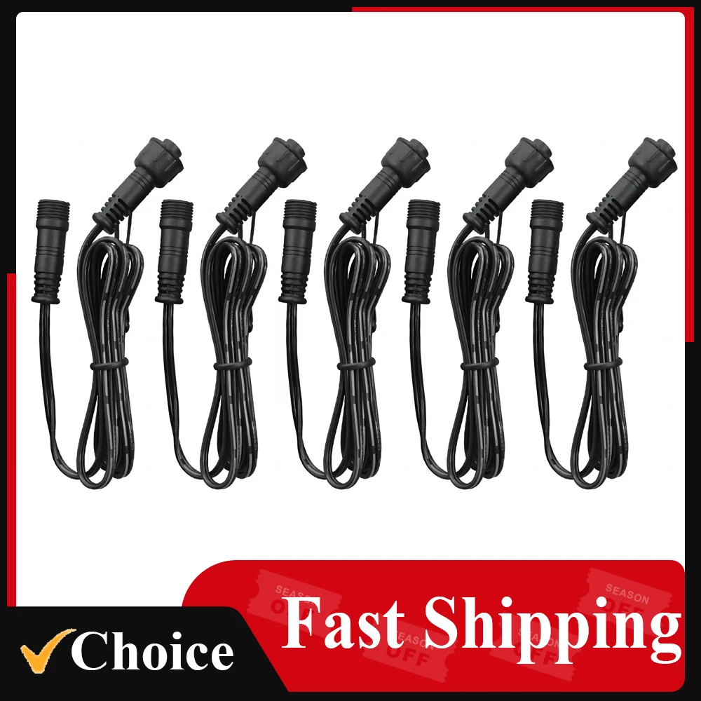 5 PCS Tomshine Extension Cable Wire 5 Pack 1M/ 3.3Ft 2Pin with Male and Female Connectors IP67 Water Resistance for Deck Light