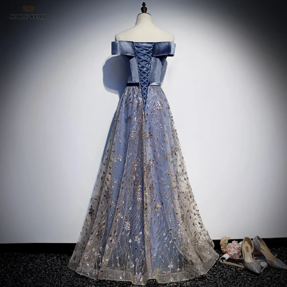 Evening Dresses Long Boat Neck Prom Dresses Floor-Length Dresses Woman Party Night A-Line Prom Dress Customized