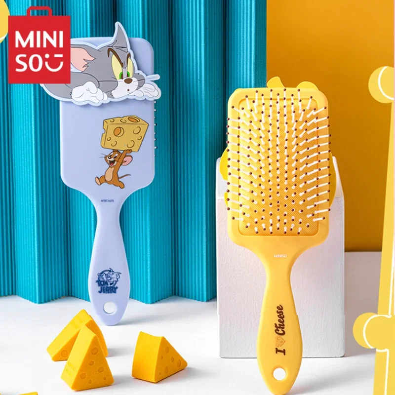 MINISO Square Airbag Comb Tom and Jerry I Love Cheese Series Massage Home Convenient Anime Birthday Gift Children's Toy