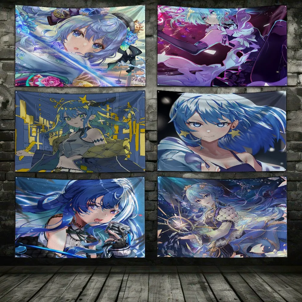 H-Hoshimachi Suisei Flag 3X5 Ft Personalized Flags Design Your Image Funny Tapestry Poster Dorm Room, Living Room, Bedroom