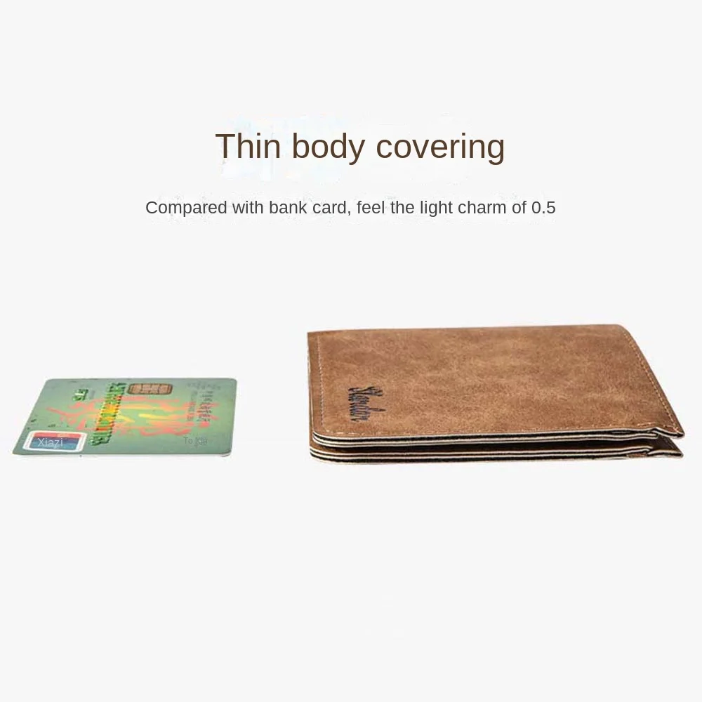Soft Money Bag Men Wallet PU Leather Multi-slot Coin Purse Short Ultra-thin Business Card Holder Men/Boys