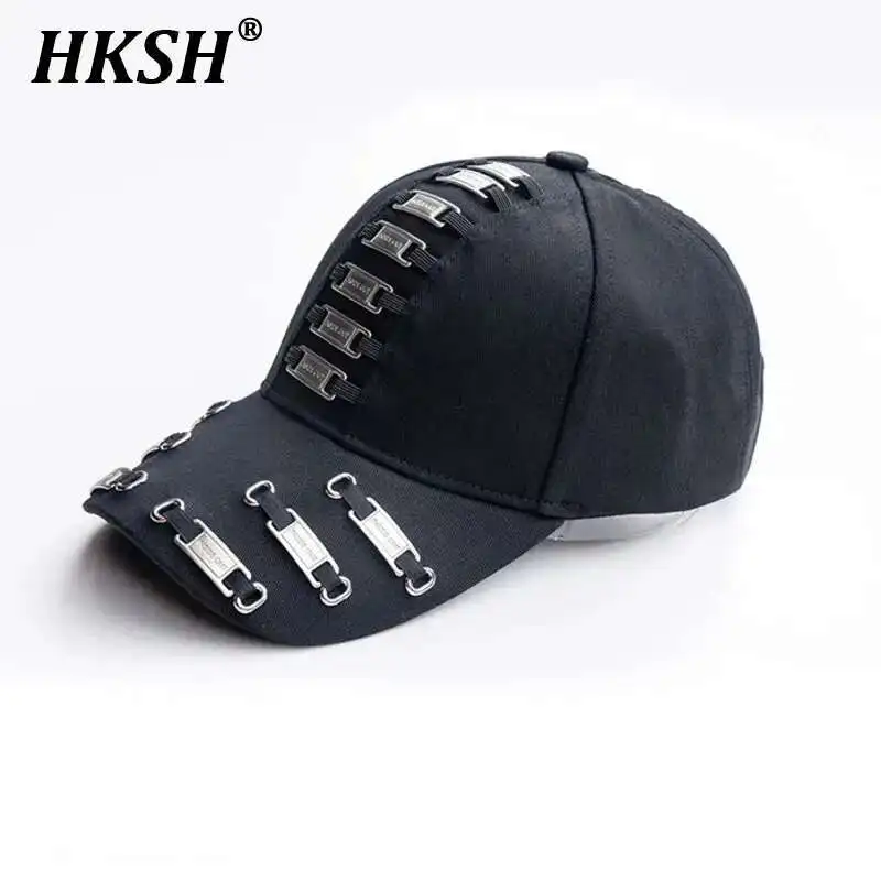 HKSH Spring Autumn New Men's Tide Niche Original Fashion Versatile Hardtop Peaked Cap Metal Sheet Baseball Hat Women Punk HK3450