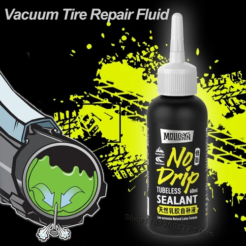 MolicSYN Sellador de neumáticos de bicicleta para neumáticos sin cámara, tubulares, sellos más rápidos, duran más largos, microfibra para neumáticos de bicicleta de montaña, carretera y grava