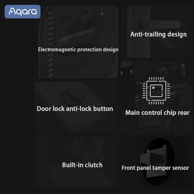 قفل الباب الذكي Aqara A100 Pro قفل ببصمة الإصبع قفل ذكي قفل الباب مع مقبض وظيفة ذاكرة تخزين التكنولوجيا البيومترية