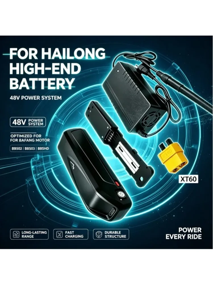 LIDIKALA 48V 20-30AH Hailong Max Downtube E-Bike-Akkupack 40A Smart BMS 18650 Lithiumzellen mit Sicherheitsverriegelung für 500W 750W 1000W 1500W 2000W Elektrofahrrad-Umrüstsatz, Leistungsbatterie
