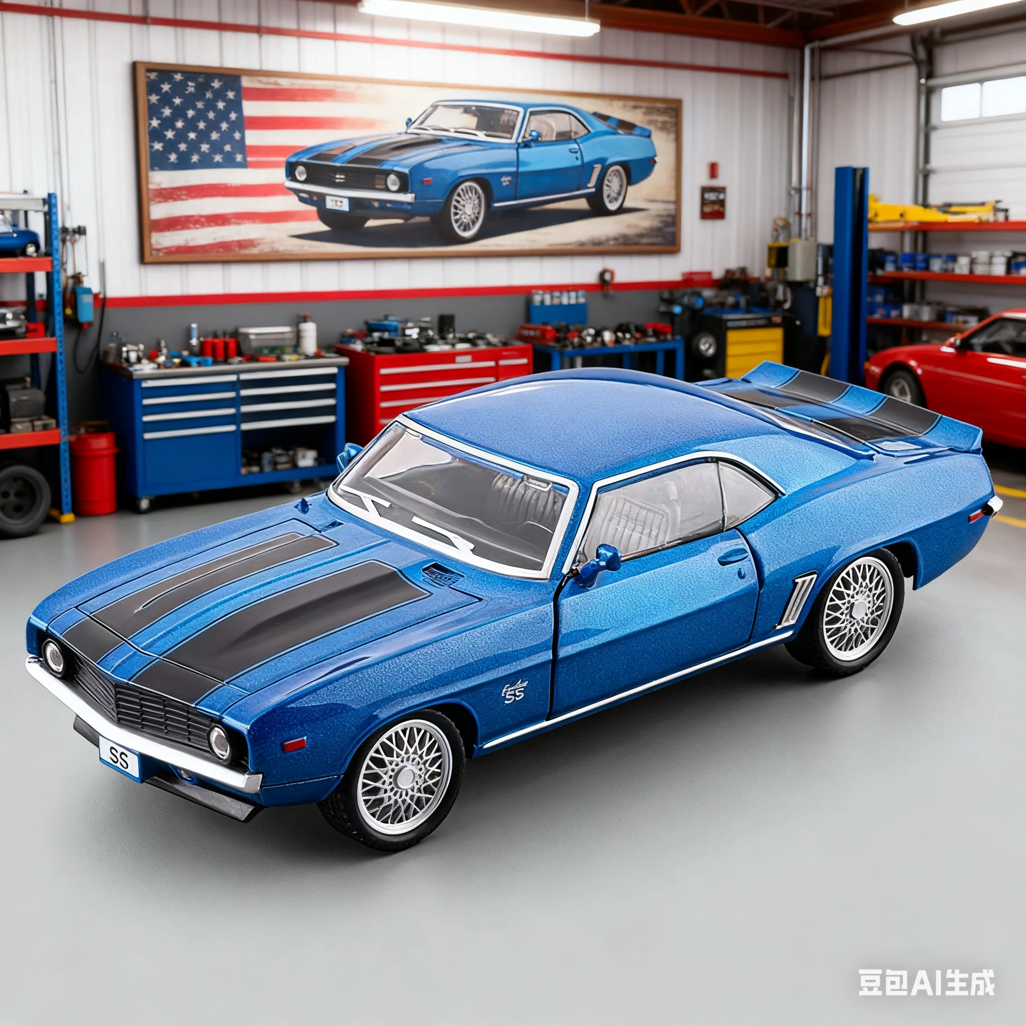 Camaro SS supercoche en miniatura de coche de aleación, sonido y luz, juguete coleccionable para niños, regalo de cumpleaños, 1:32