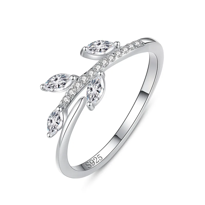 

Factory Wholesale Fine Rhodium Plating Moda Mujer 925 Jewelry Silver Zircon Ring