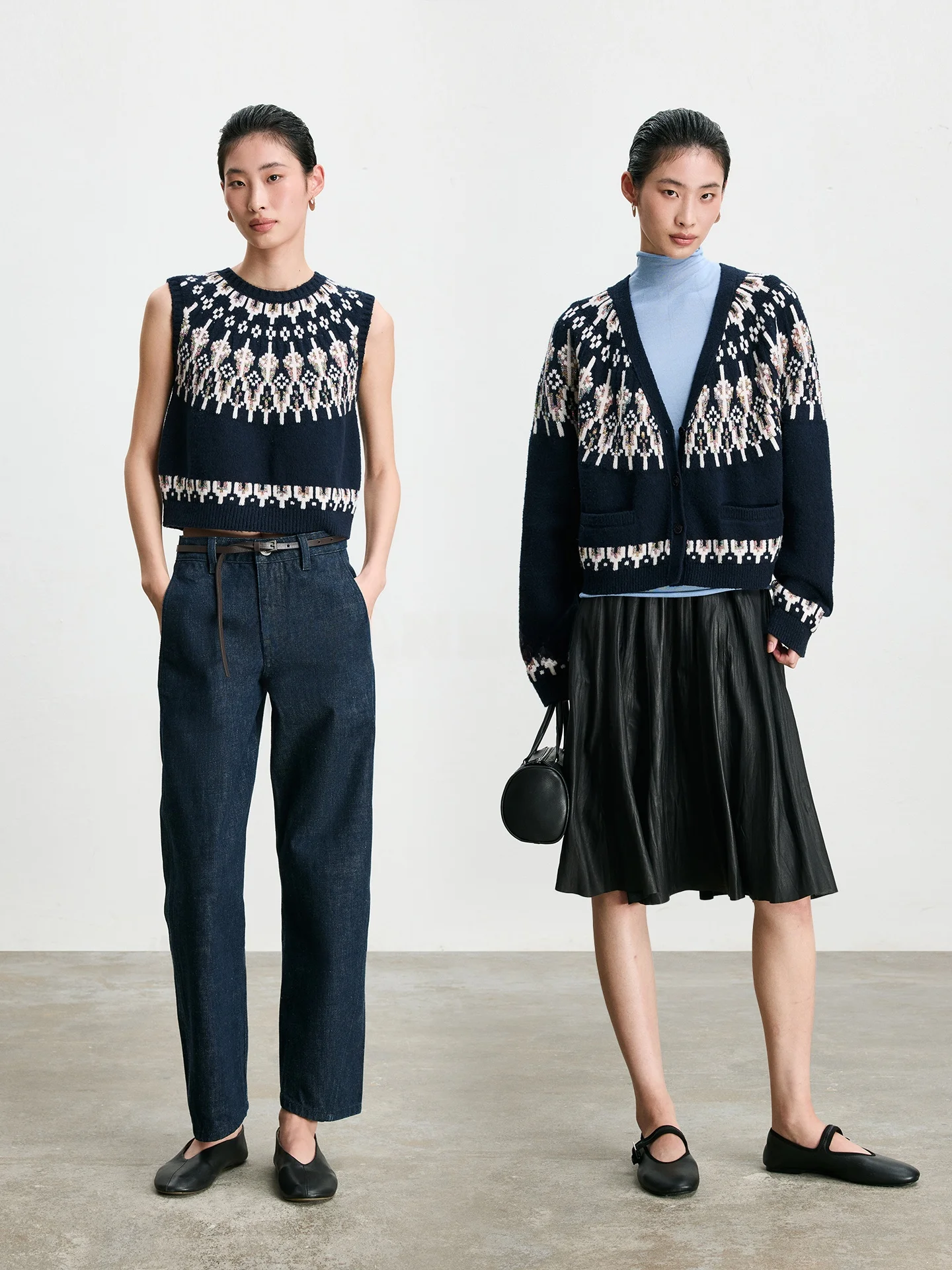 CHANDOOIVY Vintage Sle Knitted Sweater Vest Eco-Friendly Organic Cotton Tassel Trim Flower Patterned Italy Inspired Design