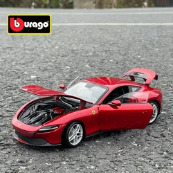 Bburago 1/24 Ferraris ROMA Alloy Racing Car Model Diecast Metal Toy Super Sports Car Model Simulation Collection Childrens Gift