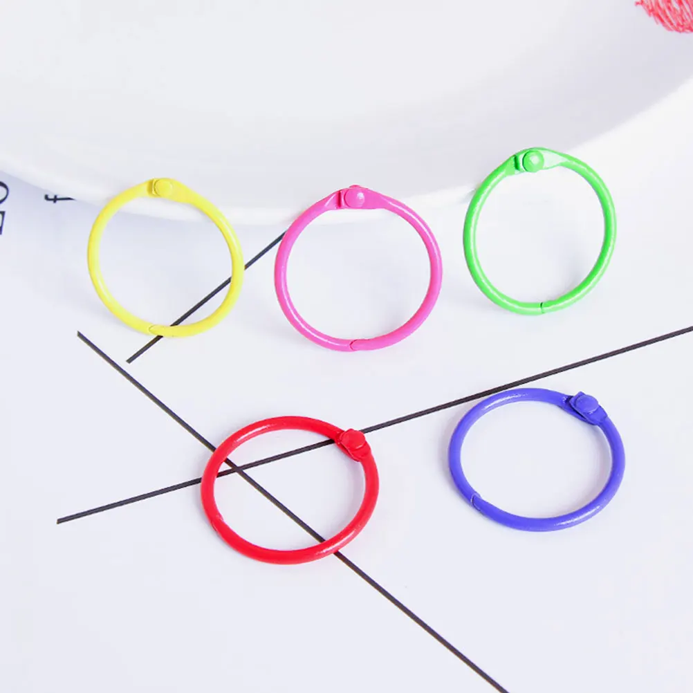 

120 Pcs Ring Colored Book Binder Rings Flash Card Supply for Keychain Keyring Flashcard
