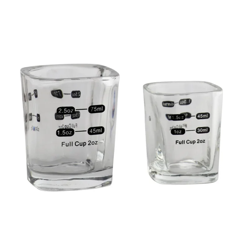 Italienische Espresso Glas Unzen verdickte Wand Glas Unzen Tassen 45/75ml Kaffee Whisky Tasse abgestufte Messung Küchen bedarf