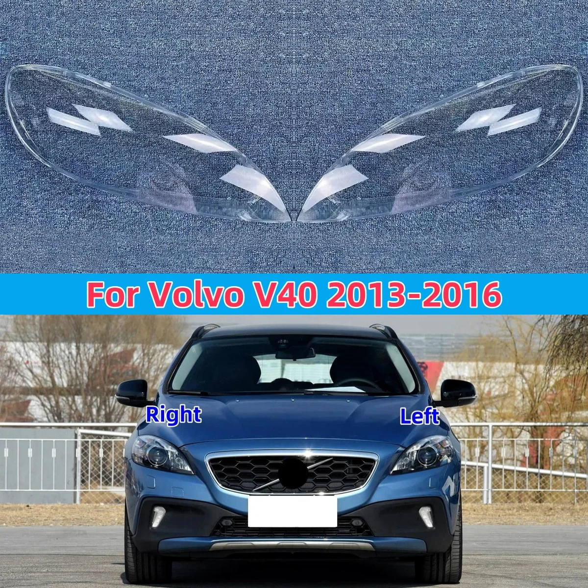 

For Volvo V40 2013 2014 2015 2016 Front Headlamp Lens Cover Headlight Glass Lamp Shell Transparent Lampshade Housing