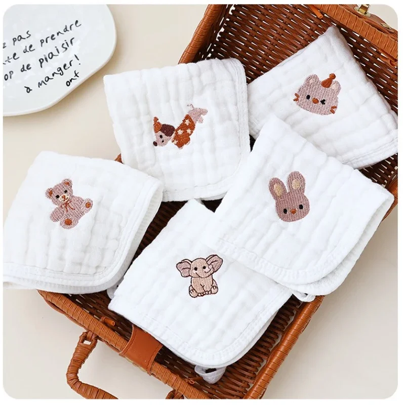 5pcs Cotton Baby Face Saliva Towel Set Muslin Squares Soft and Absorbent Baby Bath Newborn Accessories Baby Shower Items