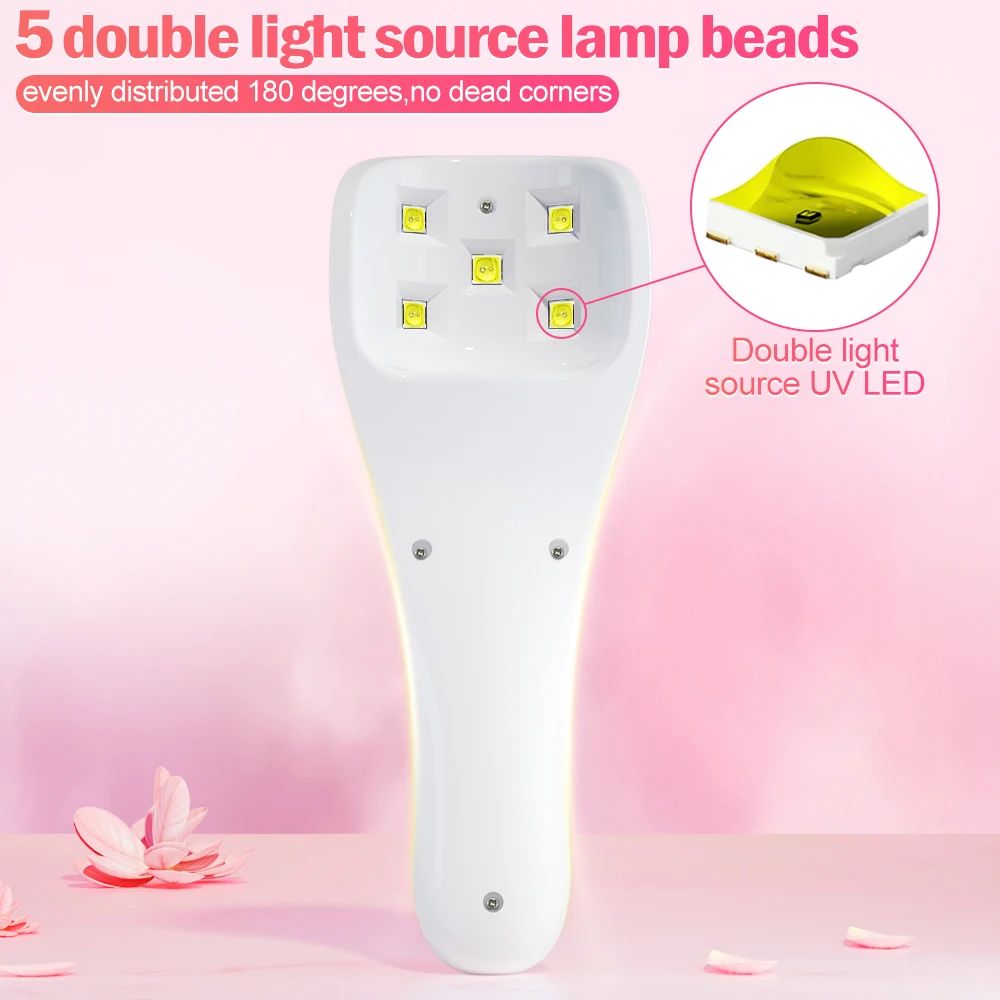 Portable 5 LED bouton d'empreinte digitale sans fil lumière des ongles sèche-ongles Rechargeable Mini doigt Uv lampe à ongles