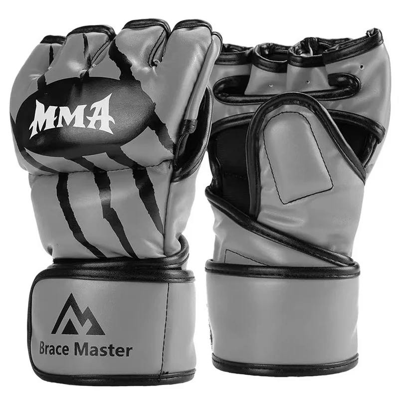 Guantoni da boxe mezze dita MMA professionali addensati Sanda Fighting Muay Thai guanti da allenamento accessori per l\'allenamento di boxe