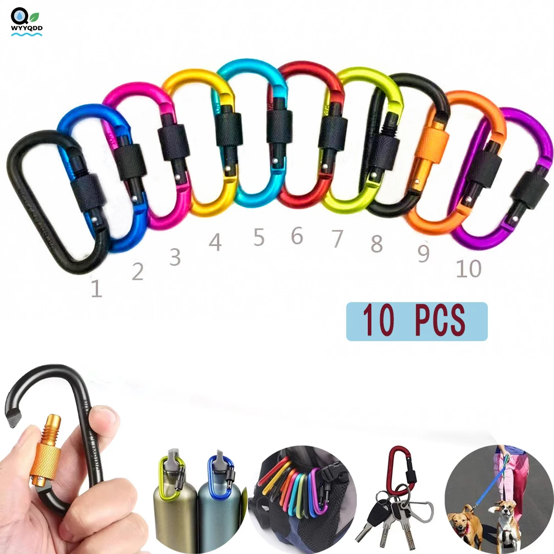 

D-Shaped Hiking Buckle Outdoor Adventure Safety Locking Backpack Buckle - Durable Aluminum Alloy,Stylish D-ring Design