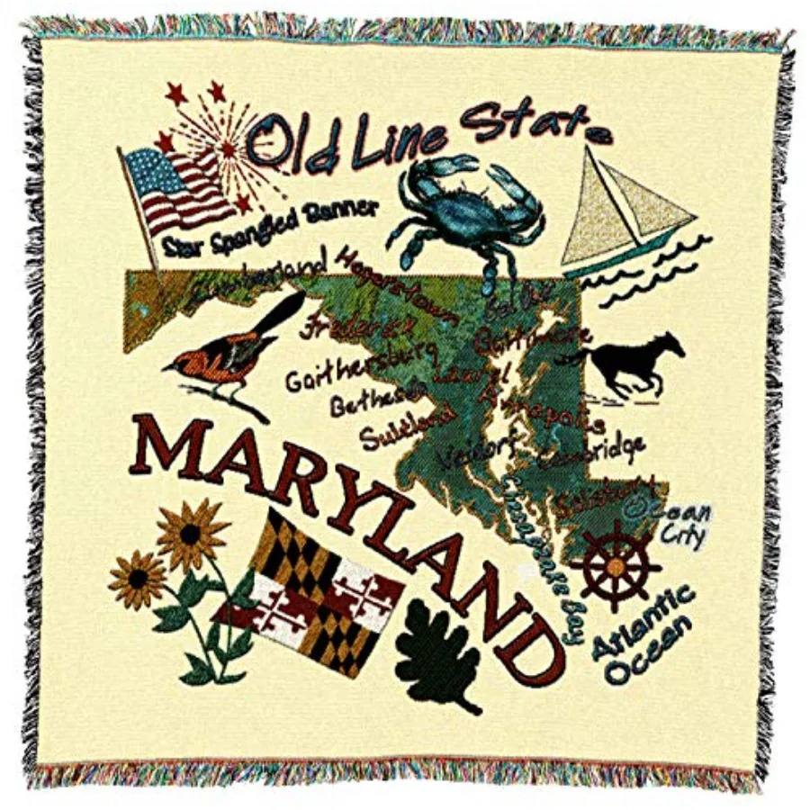 

Плед Ste of Maryland L Square - Подарочный плед из тканого хлопка - Сделано в Аргентине A 544