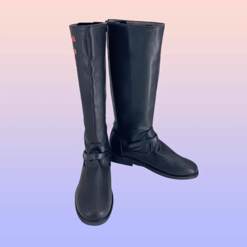 Jeu amour et espace profond Caleb Cosplay chaussures bottes noires hommes femme Halloween fête carnaval personnalisé Caleb Farspace Colonel chaussures