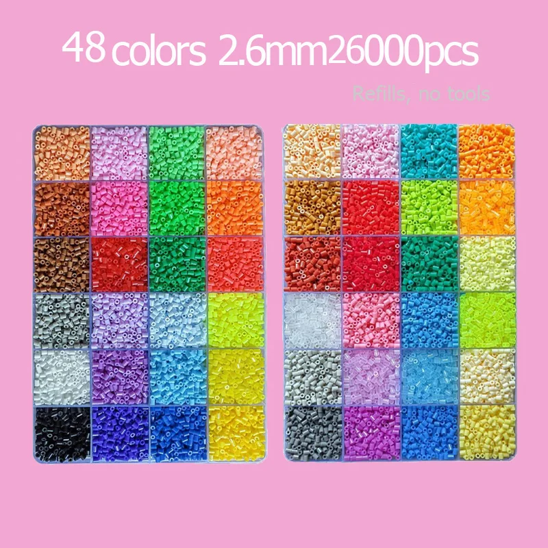 Hama Beads Box Thermomosaik-Bügelperlen, Bügelperlen, Schmelzperlen, DIY-Spielzeug, 24 48 72 Farben 2,6MM 5MM