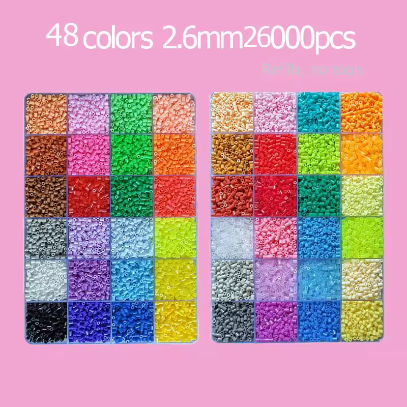 Hama Beads Box Embalagem Thermal mosaic Ferro Educação Beads, Ironing beads Fuse Beads Brinquedo DIY, 24 48 72 Cores 2.6MM 5MM - Image 16