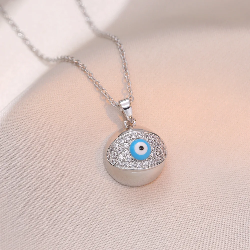 بوهو كريستال جولة عيون الشيطان التركية قلادة قلادة للمرأة مجوهرات الذهب اللون رقيقة الترقوة سلاسل تركيا المختنقون بيجو