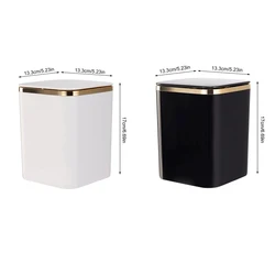 Desktop Trash Can Mini Cute Small Press Elastic Cover Wall Mounted Simple Square Desktop Trash Can