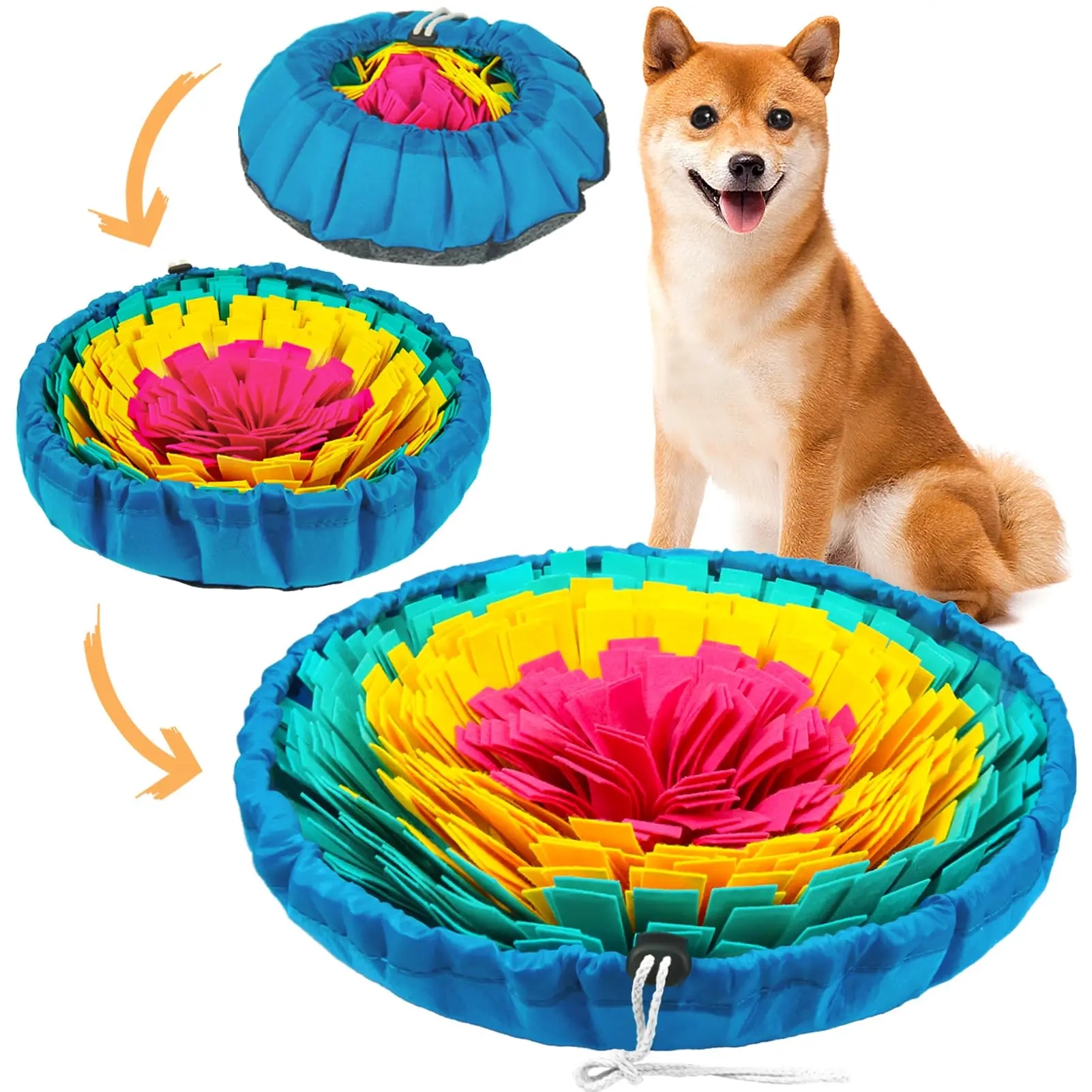 Tapete de snuffle vívido para cães, tapete de nariz ajustável para cães pequenos, médios e grandes, brinquedo interativo de enriquecimento de cães