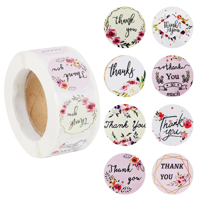 1 roll Round self-adhesive label sticker Baby Shower Box Bag Decor Sticker Baby Birthday Party Gift Sticker Thank you sticker