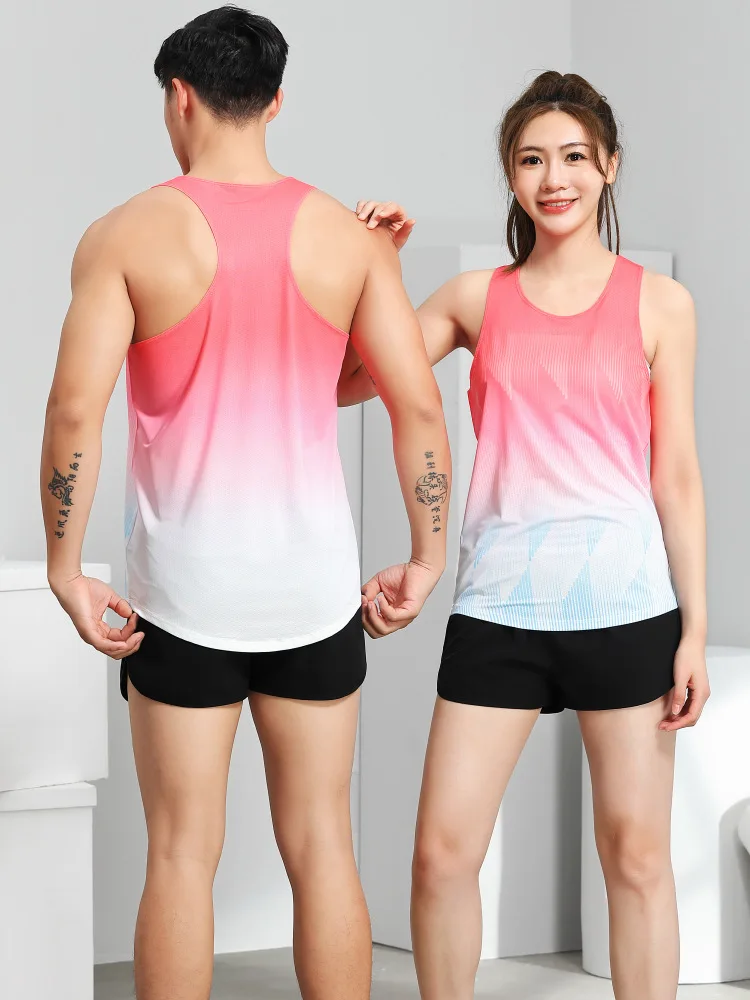 

Marathon Running Suit Set Men's ort Running Vest Qui Dry Sports Training Gear Fitn Running Clothing Marathon Race Suit