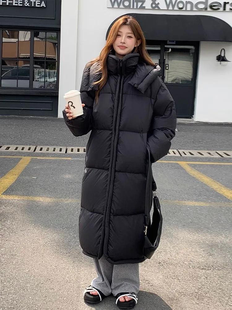 Jaket Musim Dingin Wanita Model Amerika Terbaru 2025, Lengan Panjang, Tebal, Berkerudung, Bahan Katun, Model Roti, Outerwear Serbaguna