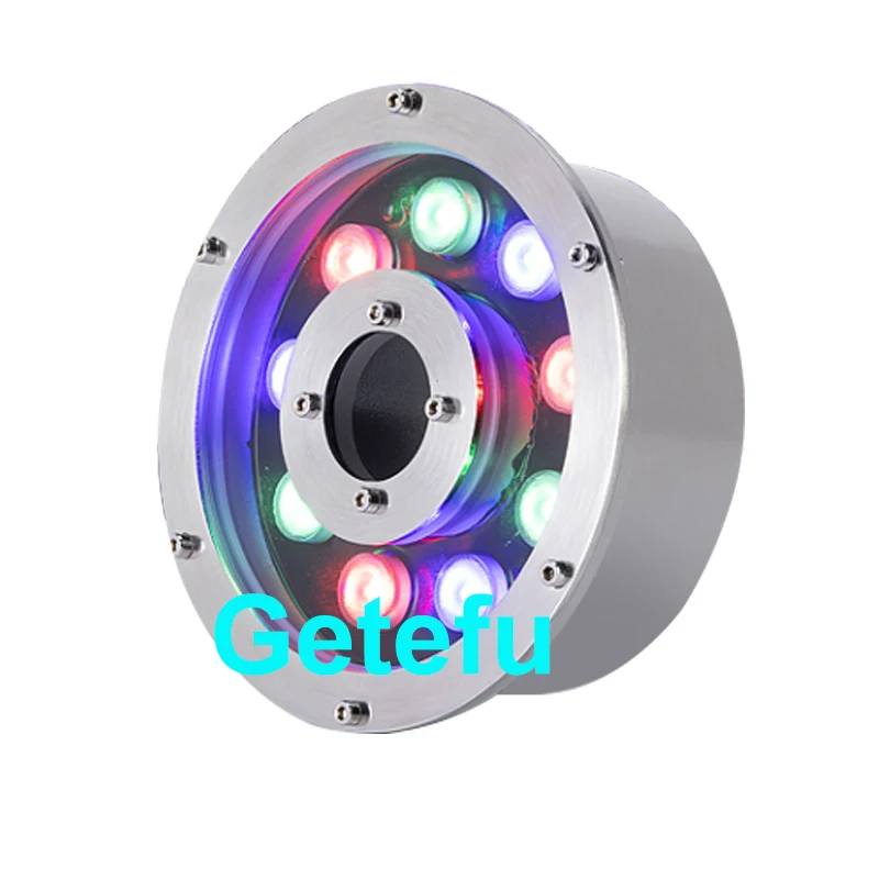 RGB LEDプールライト,防水ガーデンランドスケープランプ,4ライン外部制御,rgb,9w,18w,12v,24v