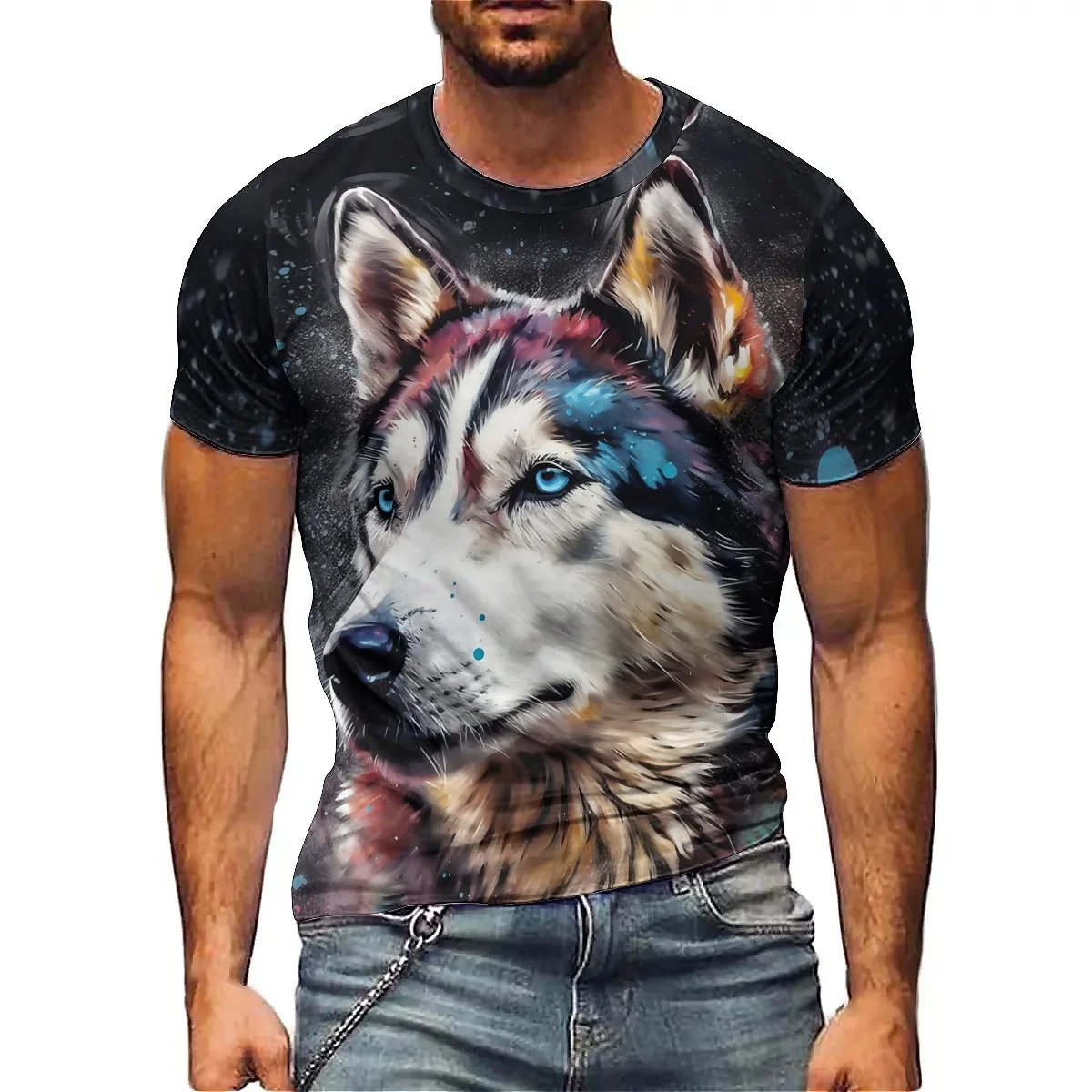 

Summer Fitness and Running: Men's 3D Printed Short-sleeved T-shirts, Smooth Fabric, High-quality Printed Short-sleeved 3D T-shir