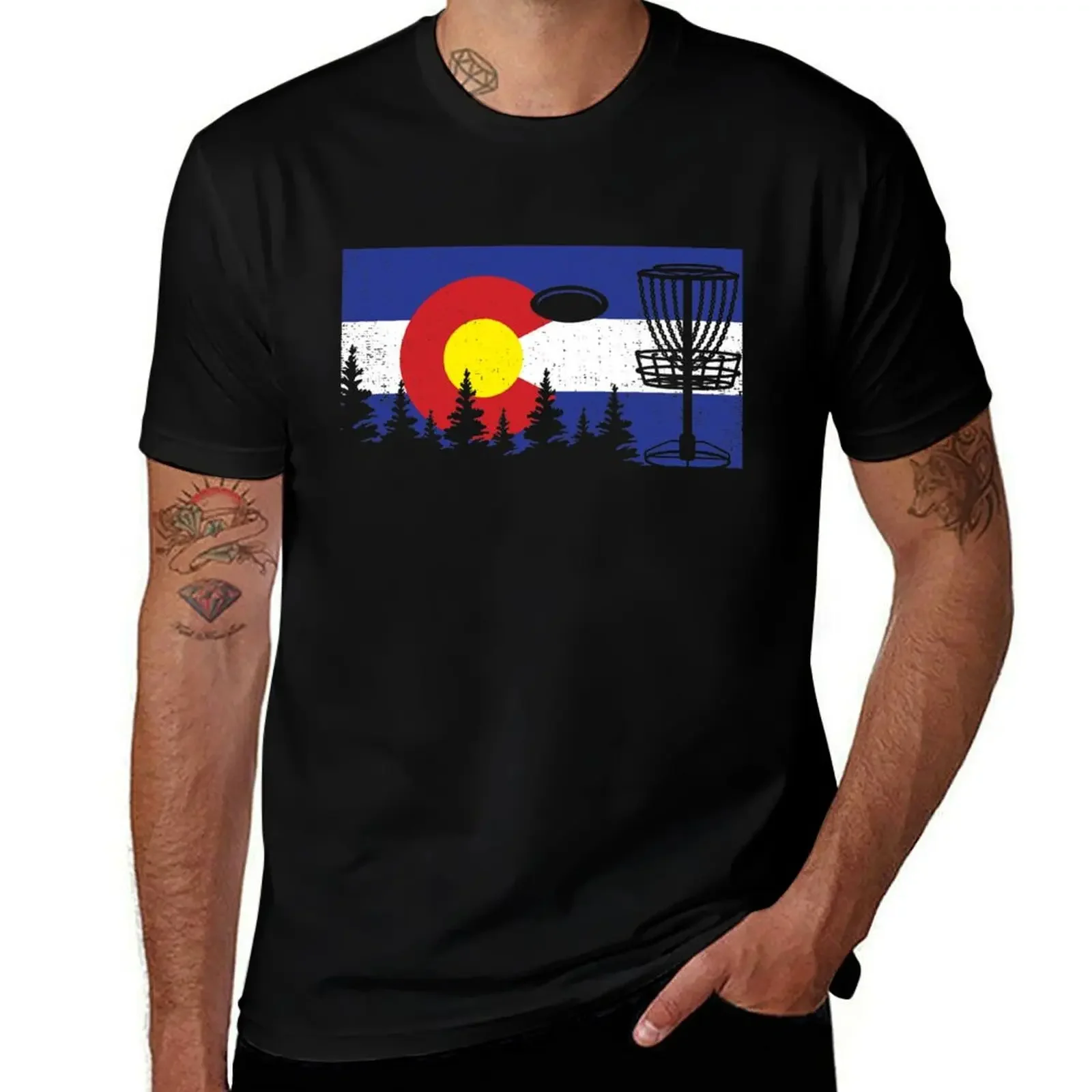 Colorado Flag Disc Golf T Shirt Colorado Flag Tshirt Colorado Flag Disc Golf Shirt Gift T-Shirt summer 2025 t shirt for men