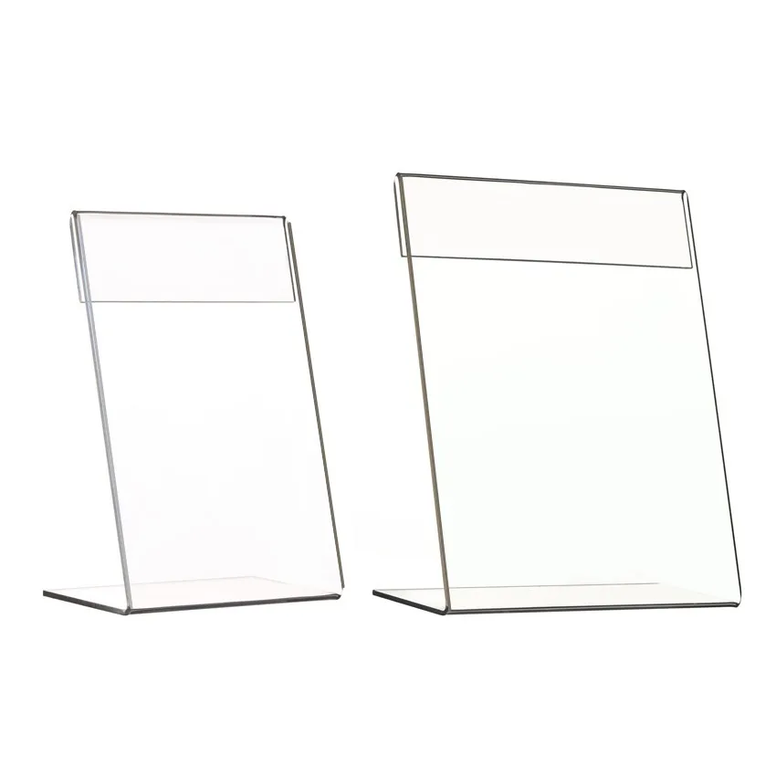 1Pack T2mm Plastic Acrylic L Stand Sign Display Price Card Tag Table Label Holders Paper Promotion Clear Vertical