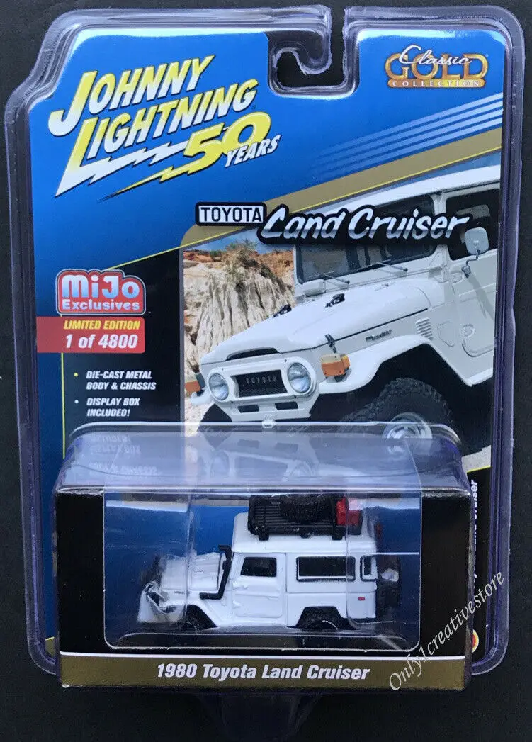 Johnny Lightning 1:64 1980 Land Cruiser FJ40  luggage rack 50th anniversary limited collection die-casting alloy car model