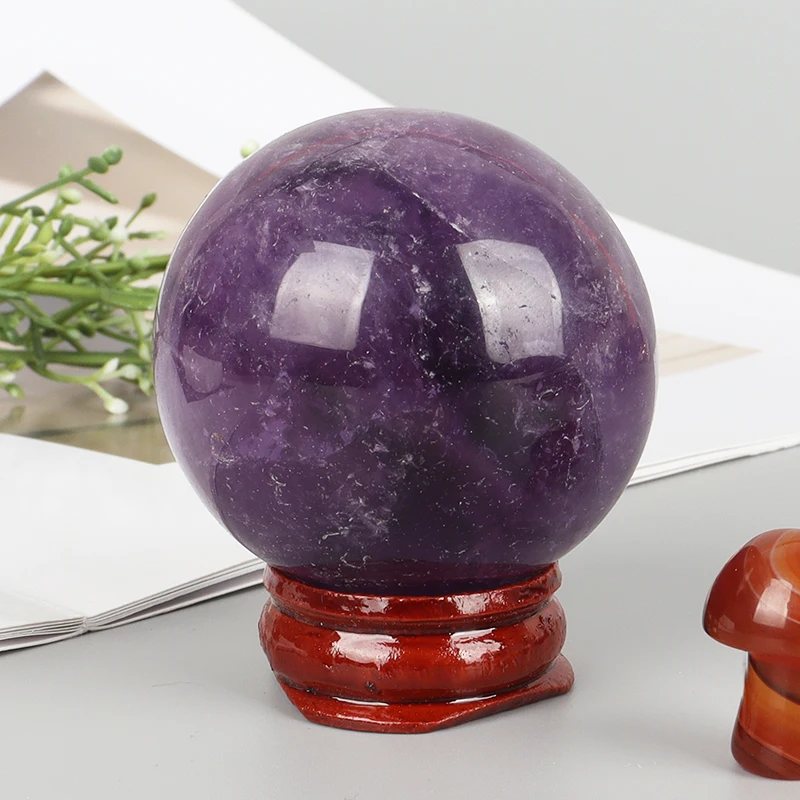 

45mm Amethyst Ball Natural Crystal Quartz Sphere Gemstone Healing Hand MassageBall Healing Feng Shui Home Decor Craft