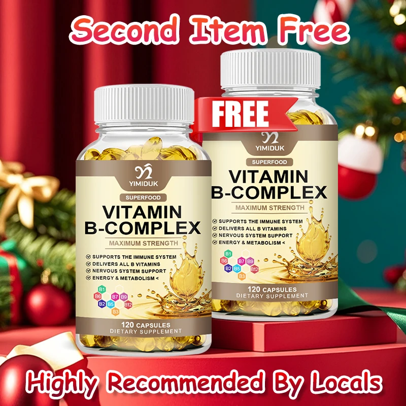 

Complete Vitamin B Complex Supplement, with Viarmin C, for Metabolism, Skin, Hair & Brain Function, Stress Relief, Boosts Mood