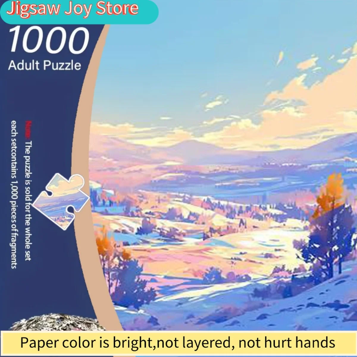 

A Jigsaw Puzzle for Adults Featuring 1000pcs, Showcasing an Abstract Landscape Filled with Vibrant Blue, Pink, And Orange Imag