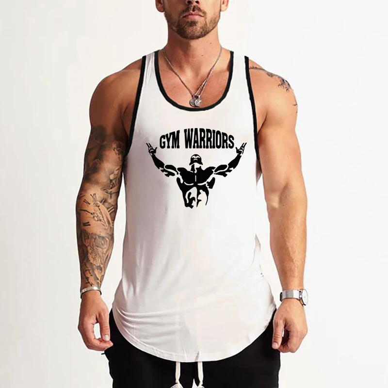 Herren Gym Bodybuilding Sportbekleidung Baumwolle Ärmellose Tanktops Fitness Slim Fit Atmungsaktive Westen Sommer Workout Muskelshirts